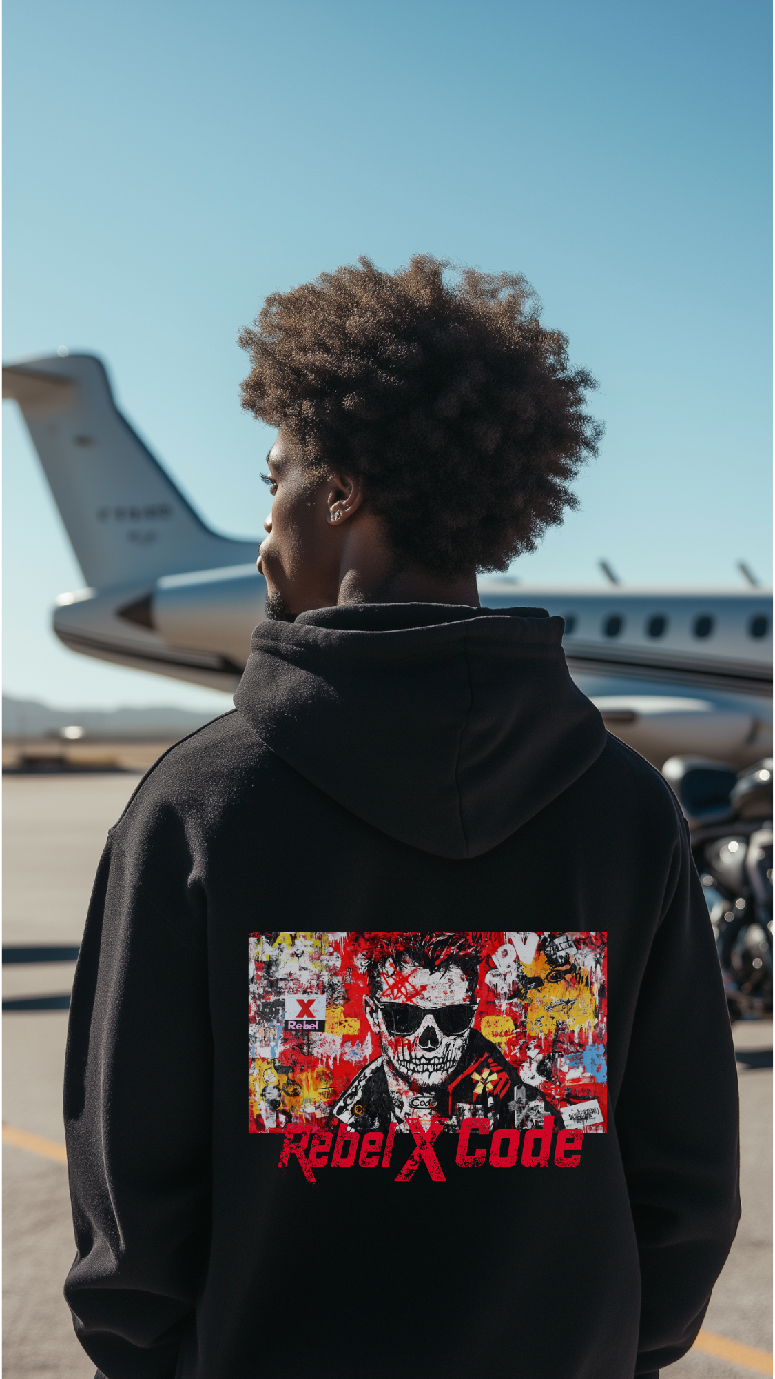 Rebel X Code "Chaos Collage" Black Hoodie