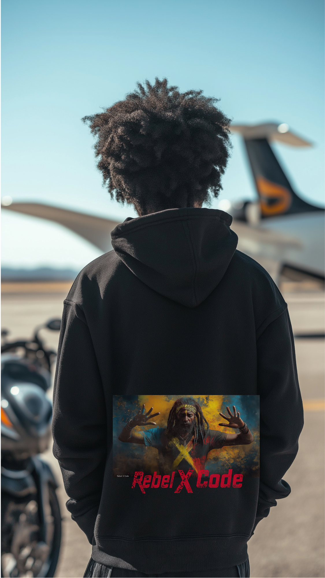 Rebel X Code "Dreadlocked Aura" Black Hoodie