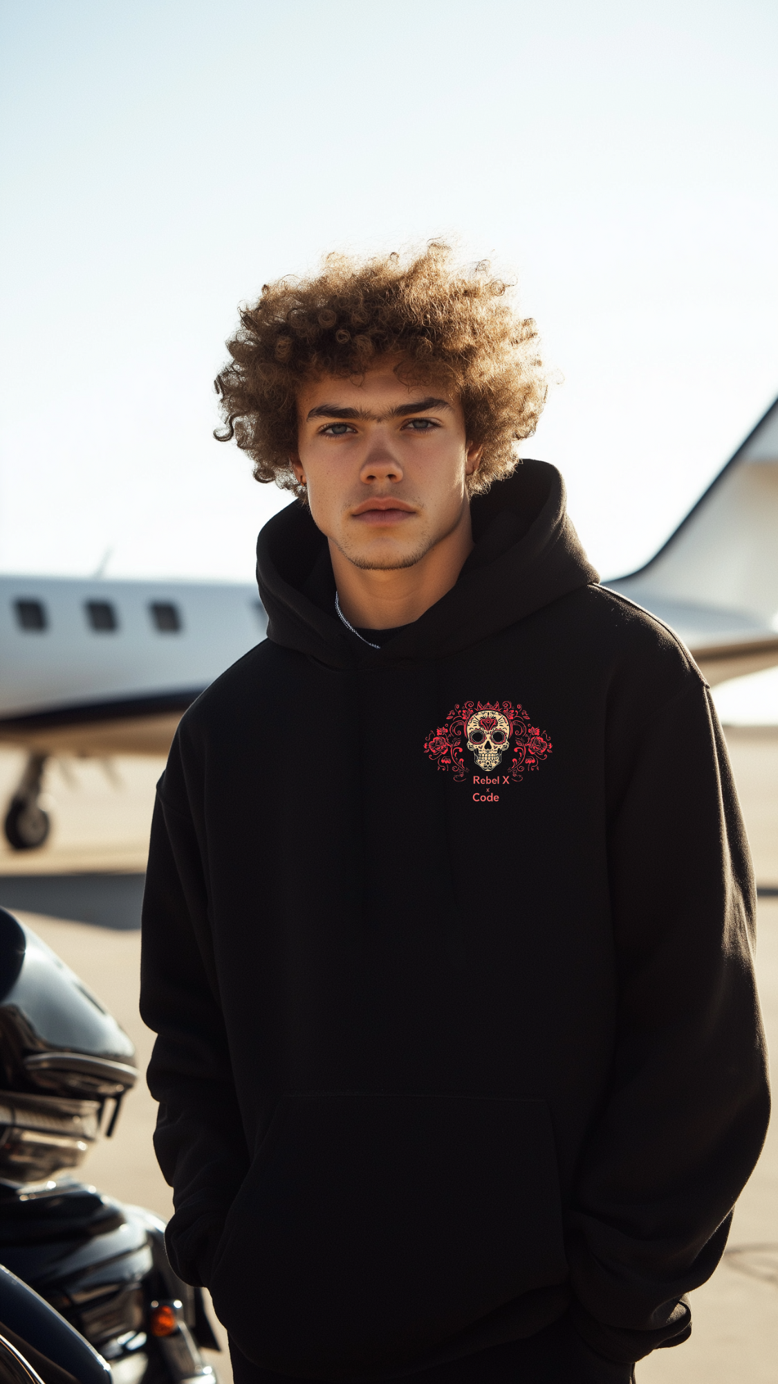 Rebel X Code "Royal Skull" Black Hoodie