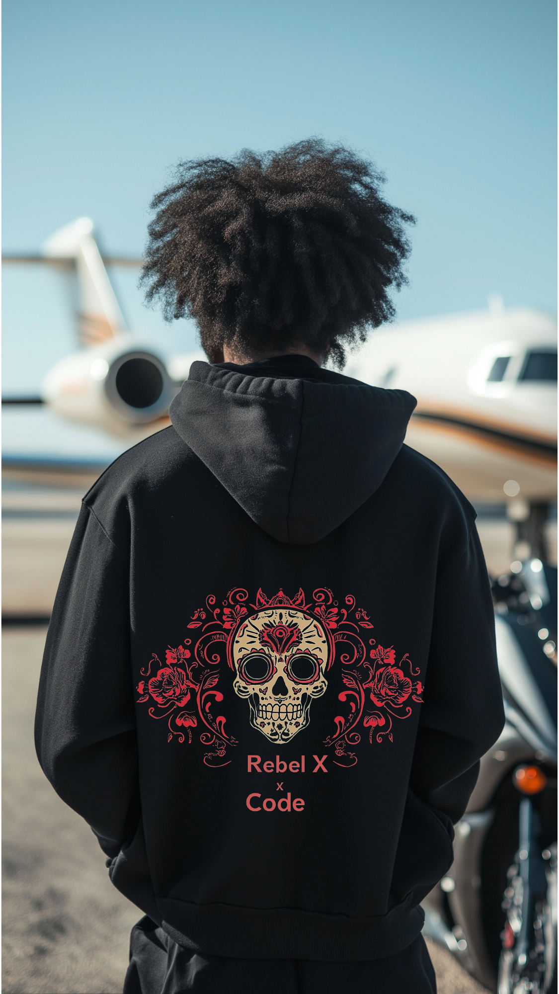 Rebel X Code "Royal Skull" Black Hoodie