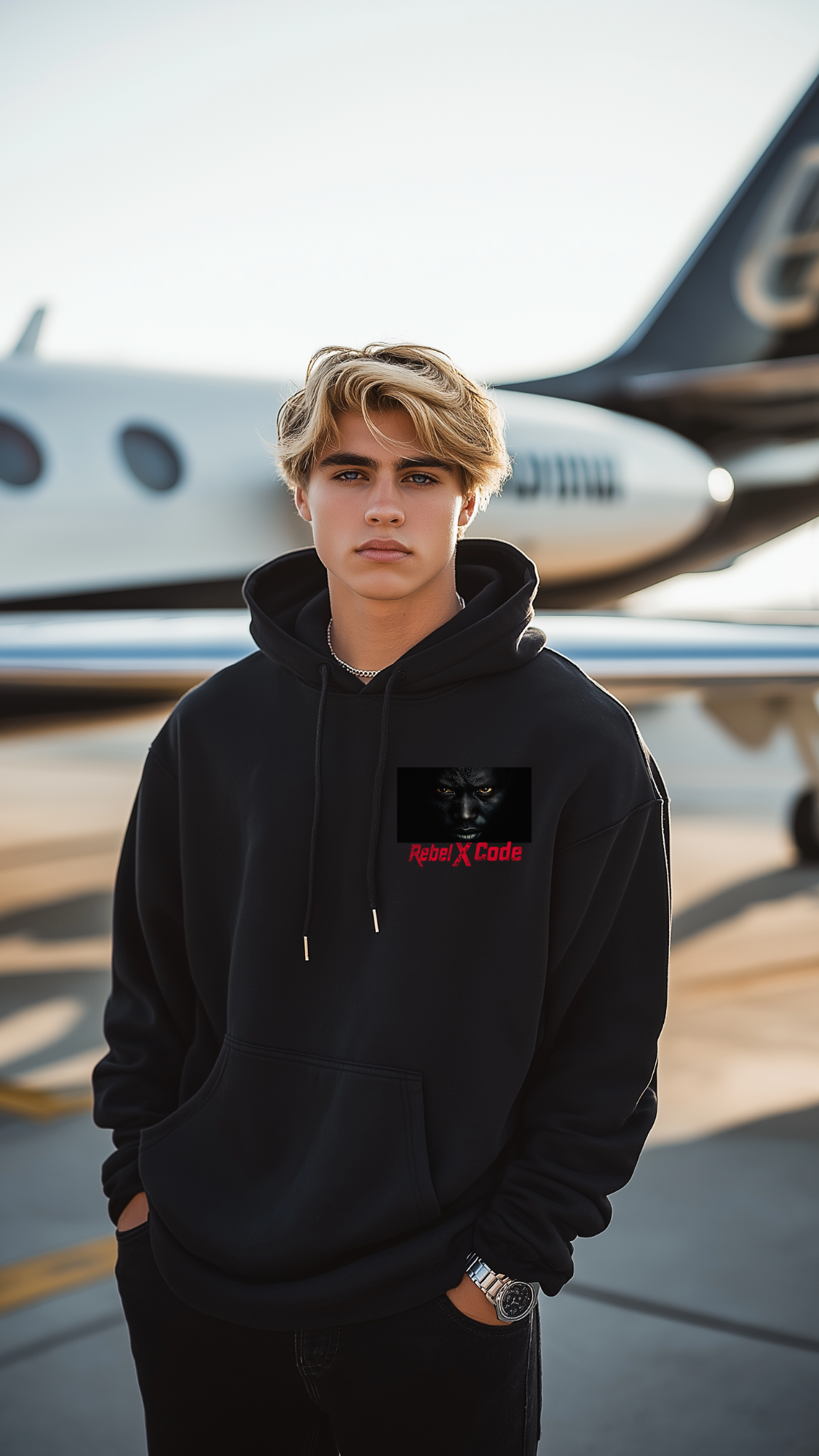 Rebel X Code "Panther Gaze" Black Hoodie