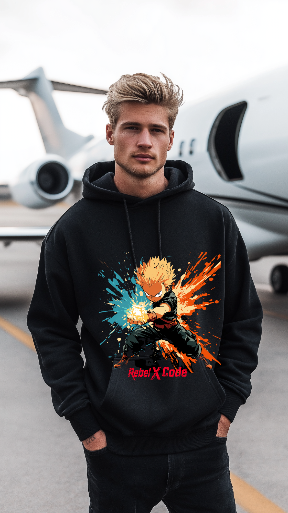 Rebel X Code "Anime Inferno" Black Hoodie