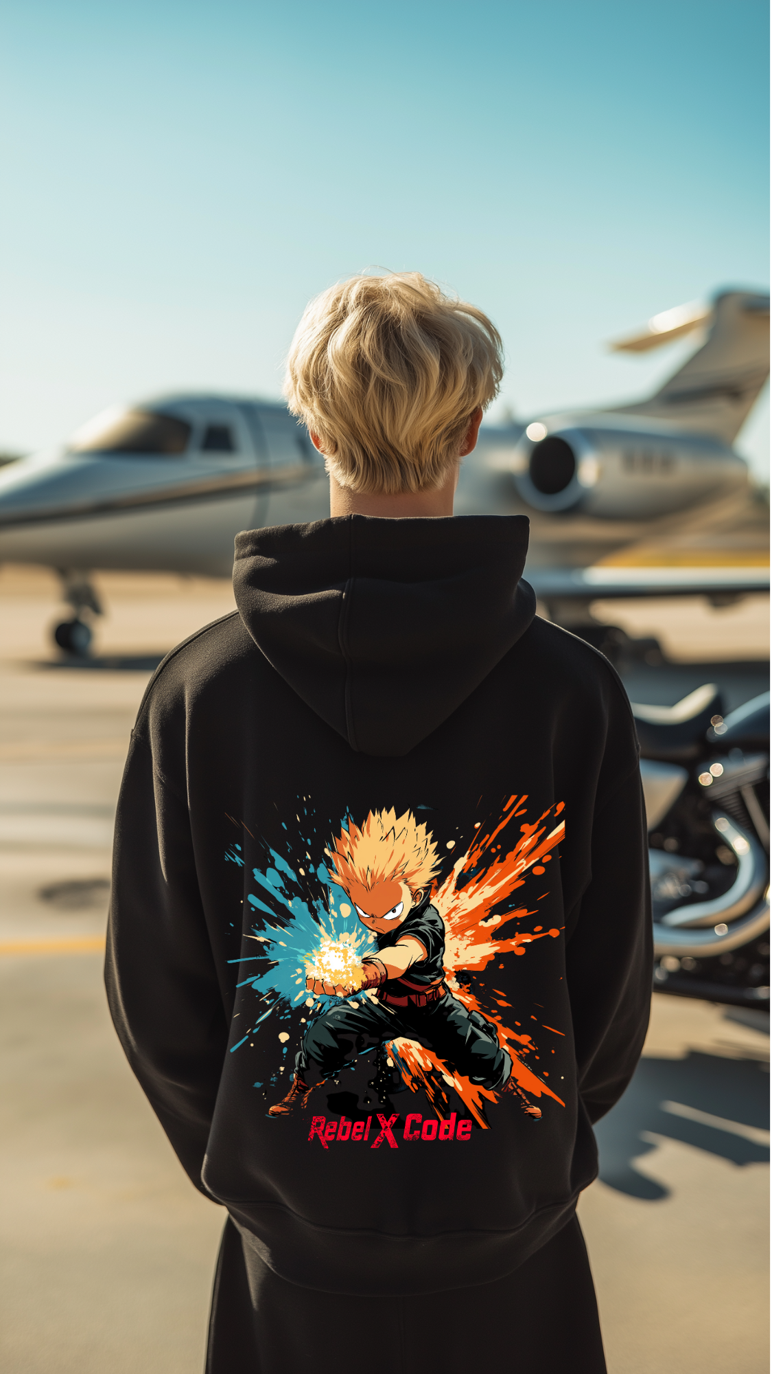 Rebel X Code "Anime Inferno" Black Hoodie