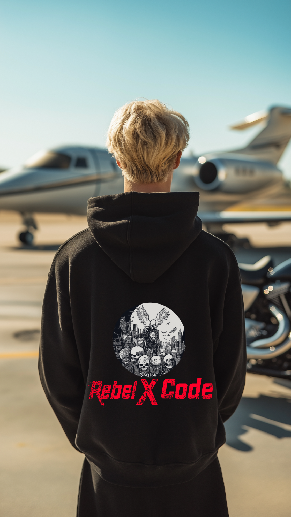 Rebel X Code "Circle of Shadows" Black Hoodie