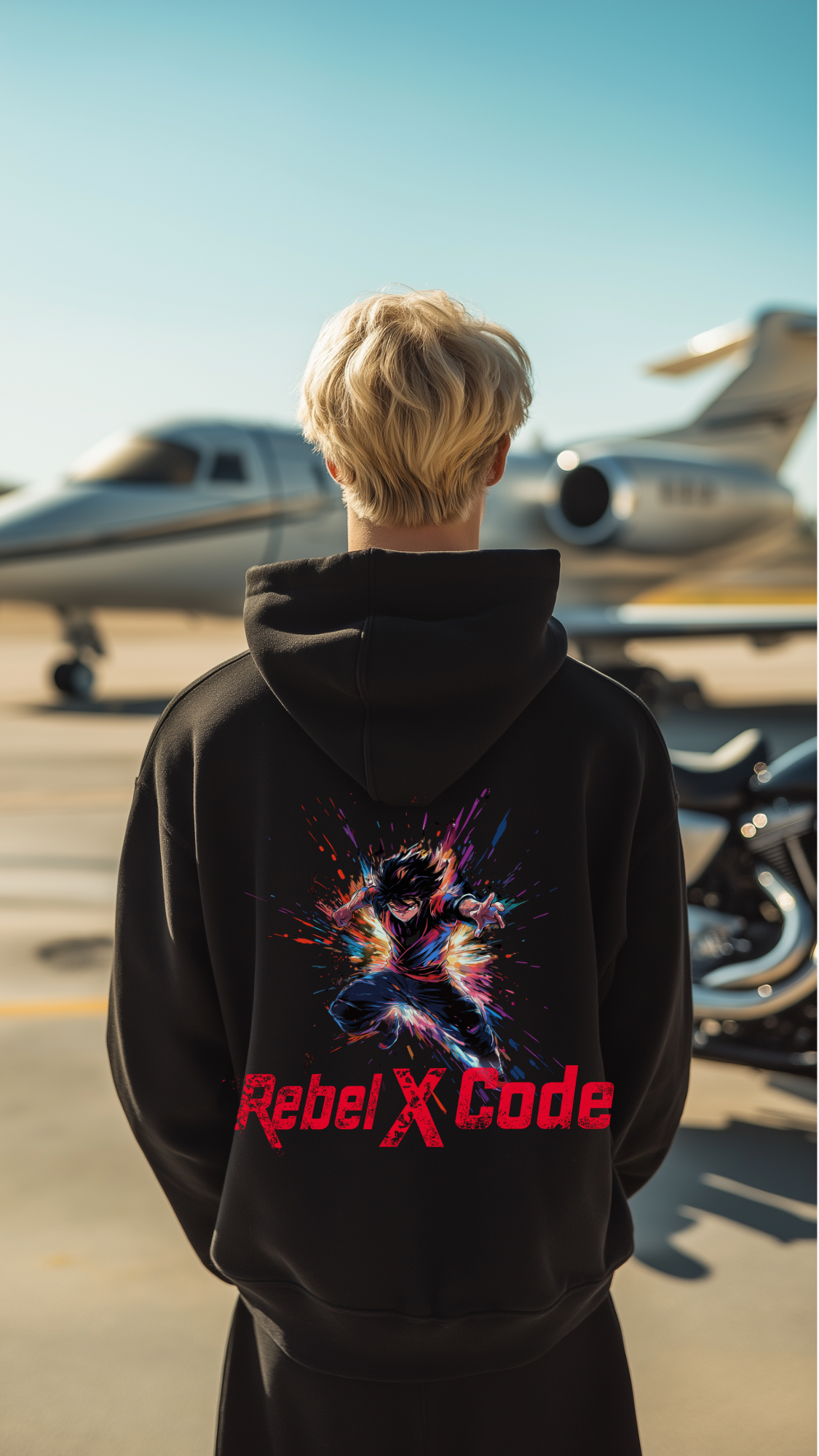 Rebel X Code "Explosive Warrior" Black Hoodie