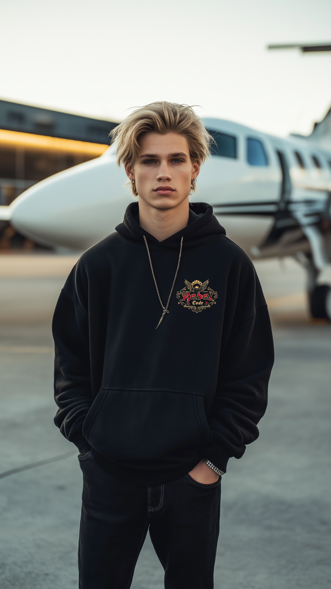 Rebel X Code "Victorious Wings" Black Hoodie