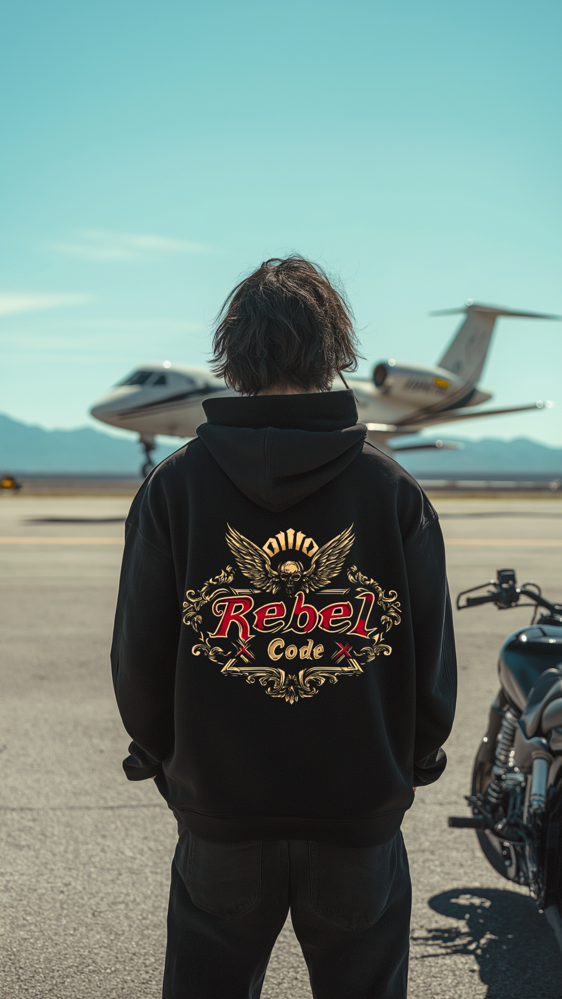 Rebel X Code "Victorious Wings" Black Hoodie