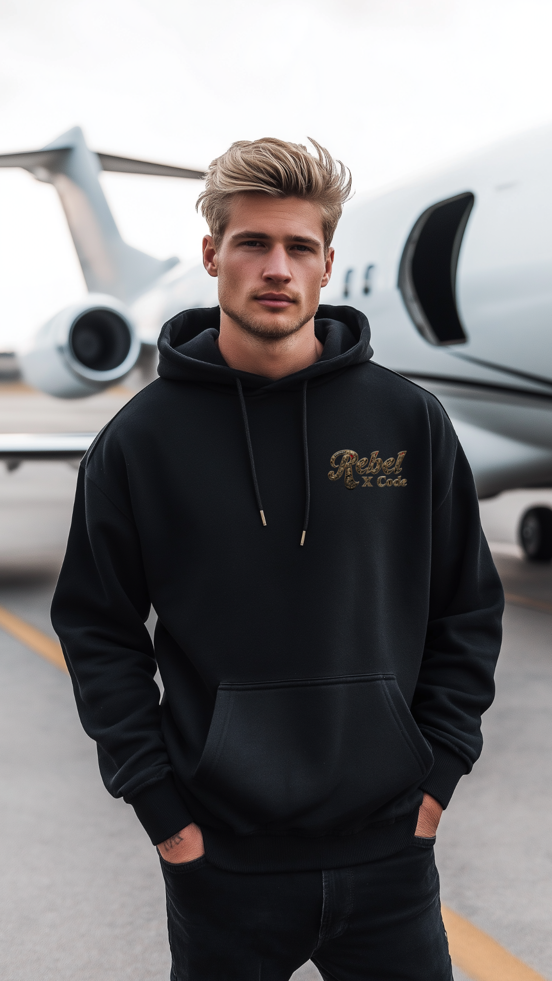 Rebel X Code "Golden" Black Hoodie