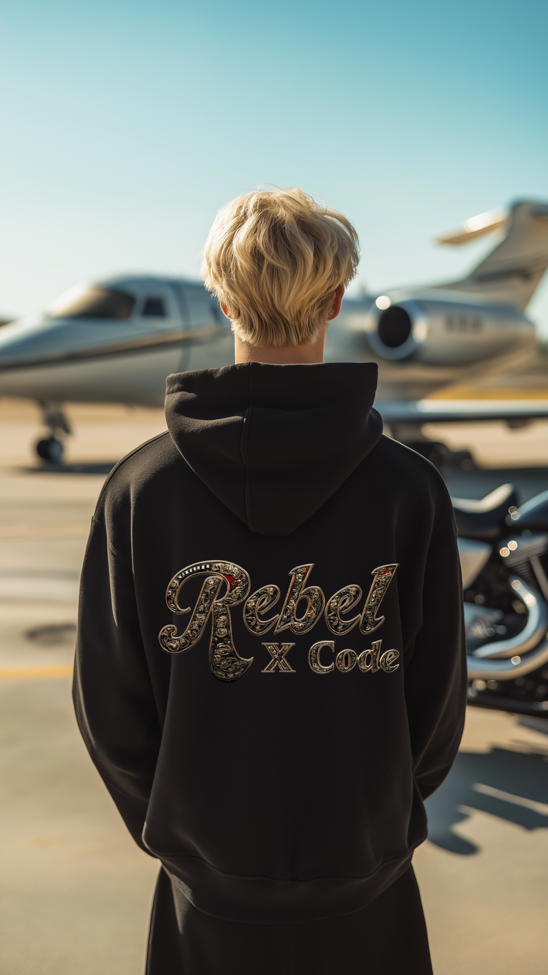 Rebel X Code "Golden" Black Hoodie